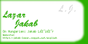 lazar jakab business card